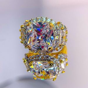 Seta Asscher Cut Cubic Zirconia Ring with Round and Half Moon Stones. Size 6